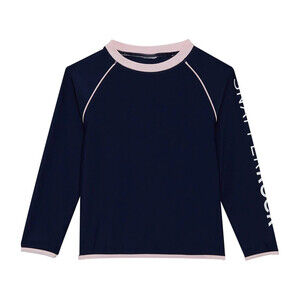 Snapper Rock Girls' Long Sleeve Rash Guard Navy/Pink Size 4 (4-5)